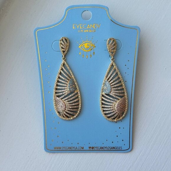 NWOT! EYE CANDY LA Crystal Drop Earrings - Picture 1 of 8